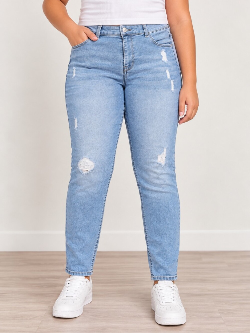 Wonder Nation Girls XL 14-16 Plus Distressed Jean Jeggings Light Wash Stretch